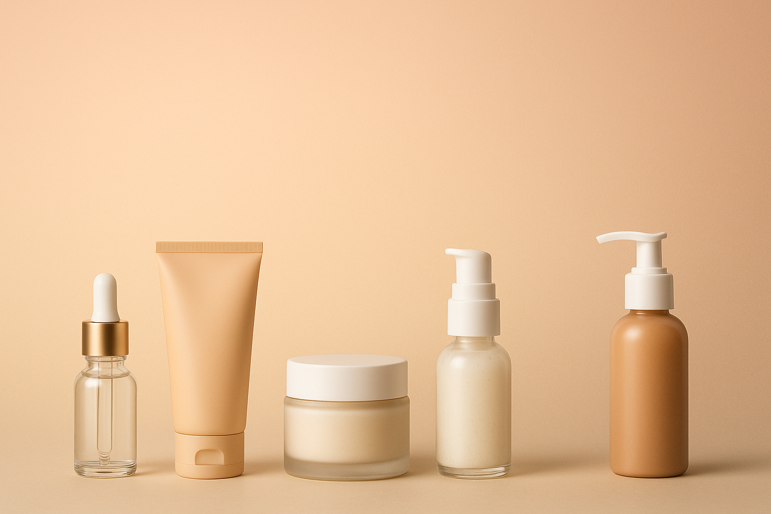 Skincare hero banner - products on bottom